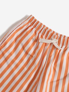 Girls Drawstring Waist Striped Shorts