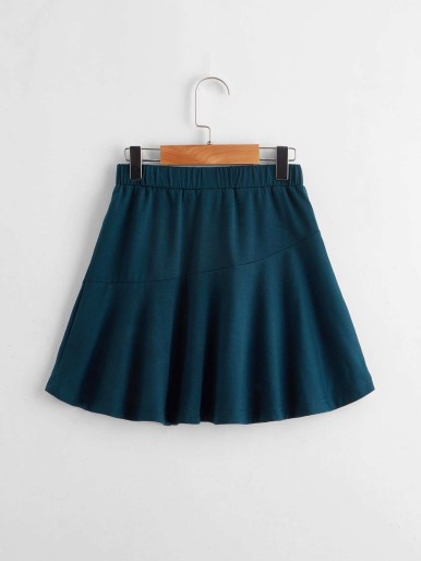 Girls Ruched Hem Letter Print Skirt