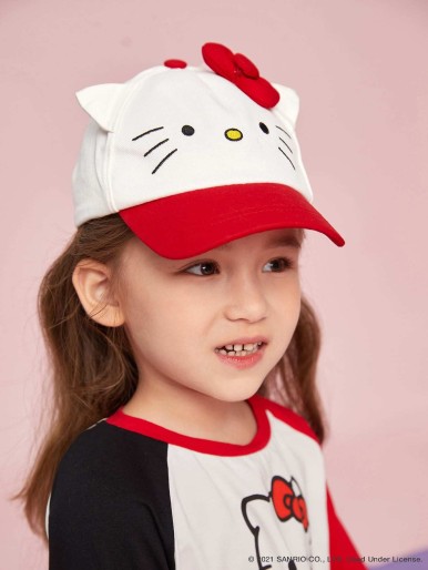 SHEIN X Hello Kitty and Friends Girls Cartoon Baseball Cap