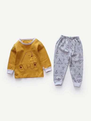 Toddler Boys Cartoon Pullover With Pants