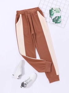 Girls Contrast Panel Sweatpants