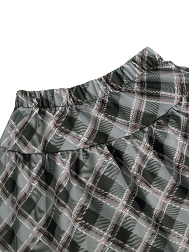 Girls Plaid Elastic Waist Skirt