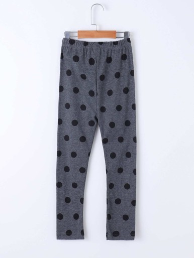 Girls Polka Dot Print Leggings