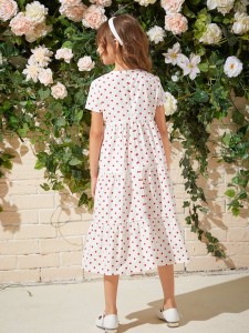 SHEIN Girls Polka Dot Smock Dress