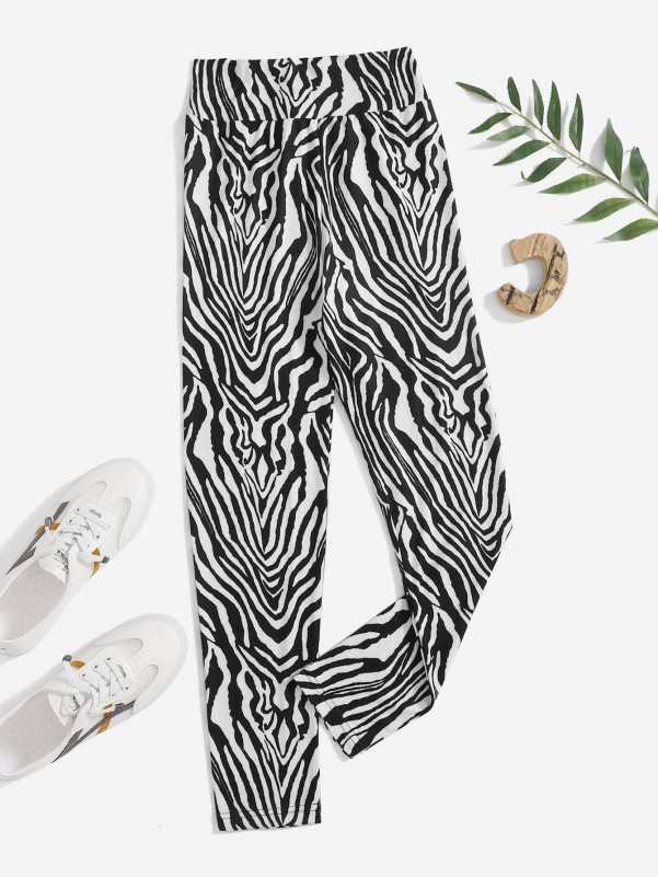 Girls Zebra Stripe Leggings