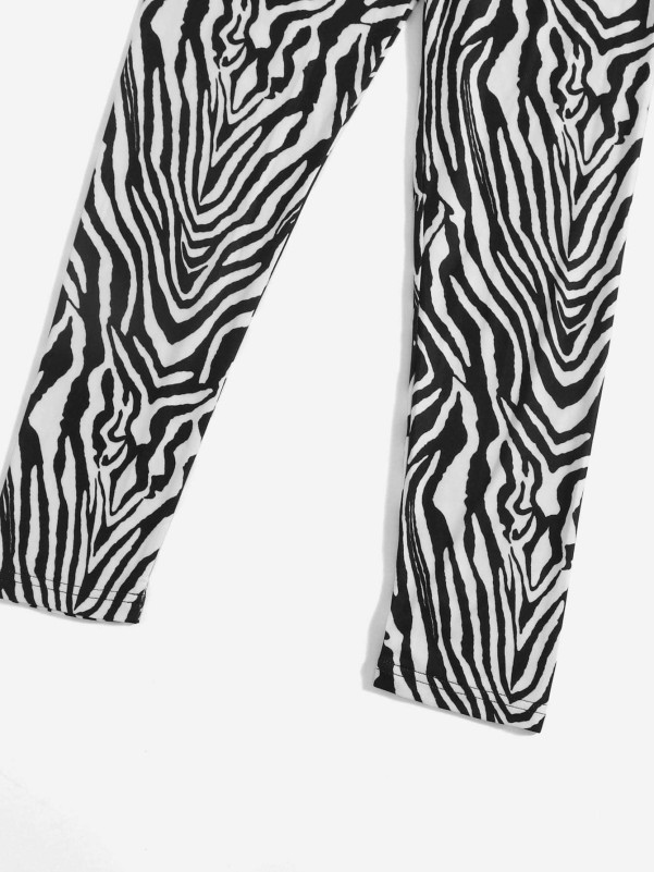 Girls Zebra Stripe Leggings