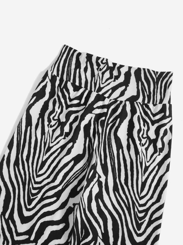 Girls Zebra Stripe Leggings