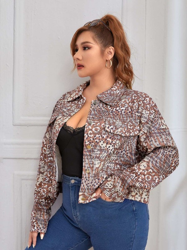 Plus clearance leopard jacket