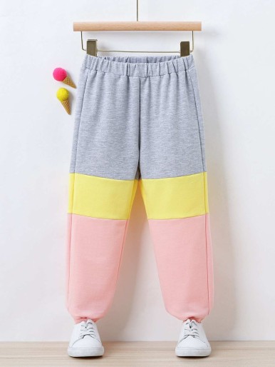 Toddler Girls Color Block Sweatpants