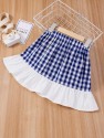 Toddler Girls Gingham Ruffle Hem Skirt