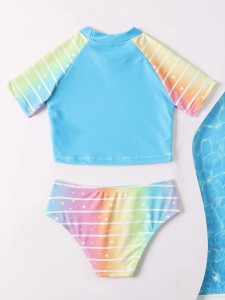 Toddler Girls Ombre Unicorn Print Bikini Swimsuit