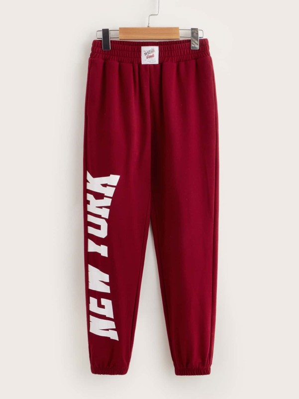 SHEIN Boys Letter Applique Track Pants