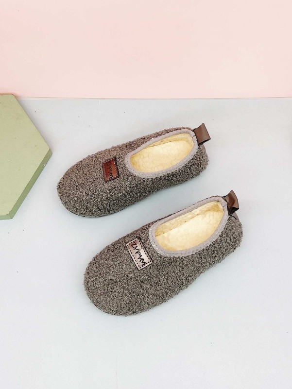 Boy Letter Minimalist Fluffy Flat Shoes