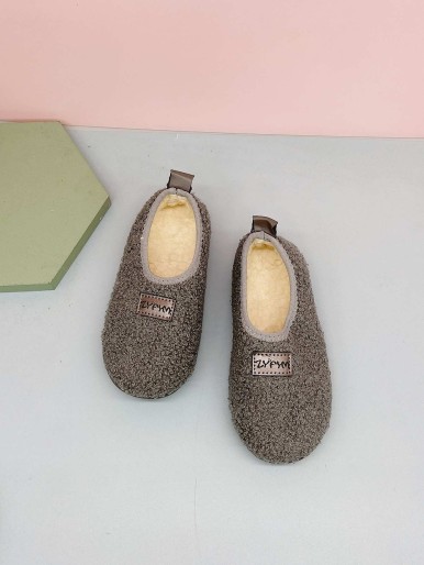 Boy Letter Minimalist Fluffy Flat Shoes