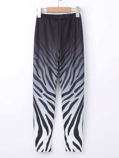 Casual Ombre Zebra print Girls leggings