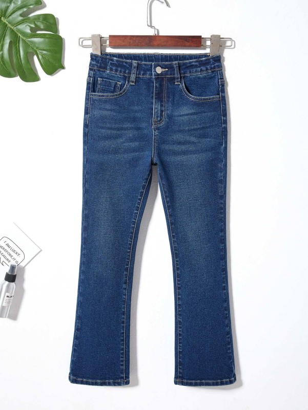 Girls Slant Pocket Flare Leg Jeans