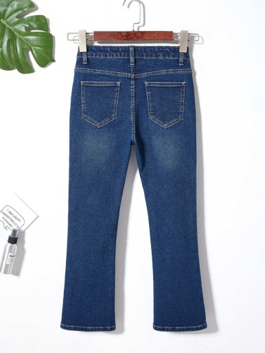 Girls Slant Pocket Flare Leg Jeans