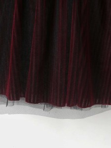 Girls Mesh Overlay Velvet Skirt