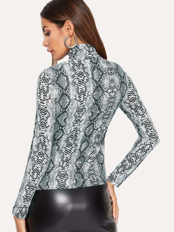 High neck shop snakeskin top