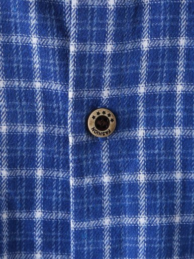 Boys Plaid Print Pocket Front Button Up Shirt