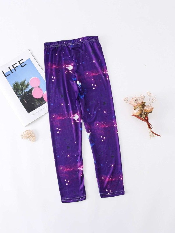 Girls Galaxy Print Leggings