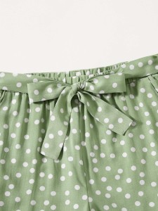 Girls Polka Dot Belted Shorts
