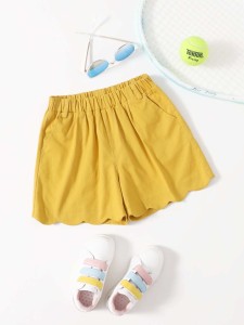 Girls Scallop Wide Leg Shorts