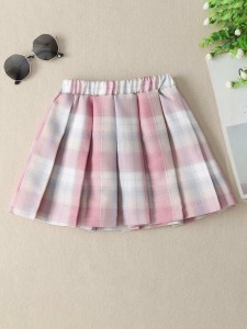 Girls Tartan Pleated Skirt