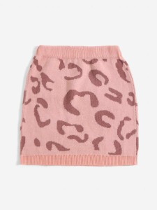 Plus Graphic Pattern Knit Skirt