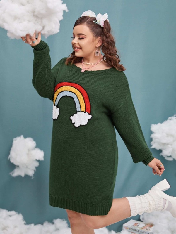 Rainbow cheap sweater dress