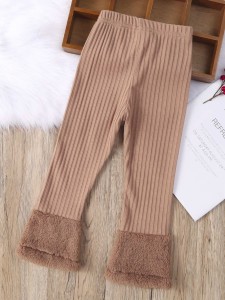 Toddler Girls Contrast Teddy Pants