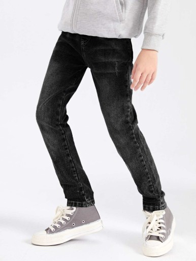 Boys Cat Scratch Bleach Wash Jeans