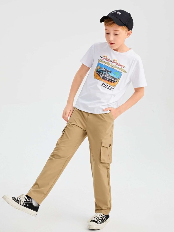 SHEIN Boys Flap Pocket Cargo Pants