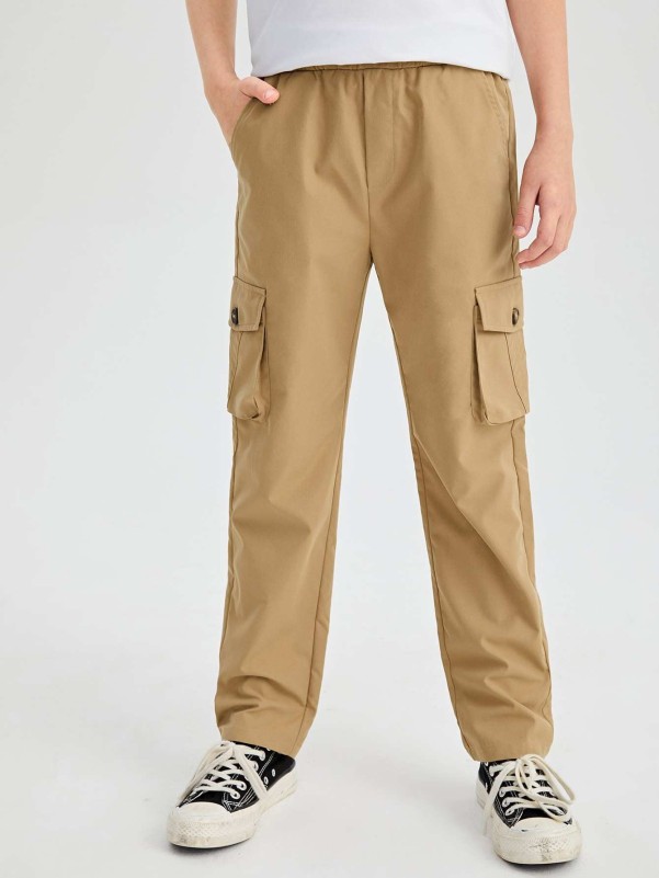 SHEIN Boys Flap Pocket Cargo Pants