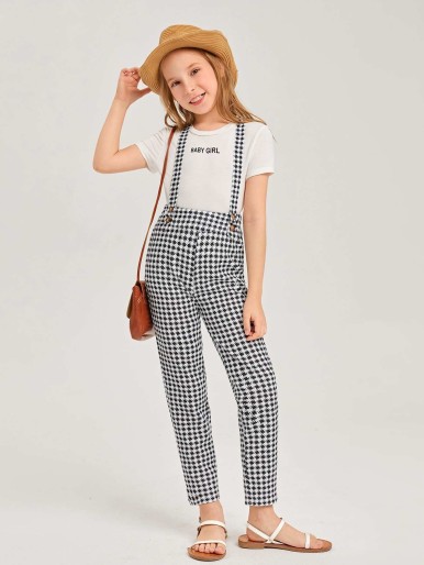 Girls Allover Print Suspender Jumpsuit Without Top