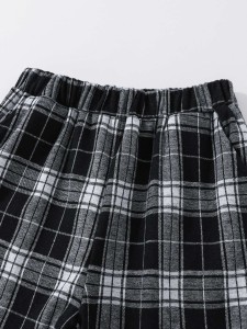 Girls Plaid Elastic Waist Pants