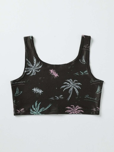 Girls Tropical Print Tank Top