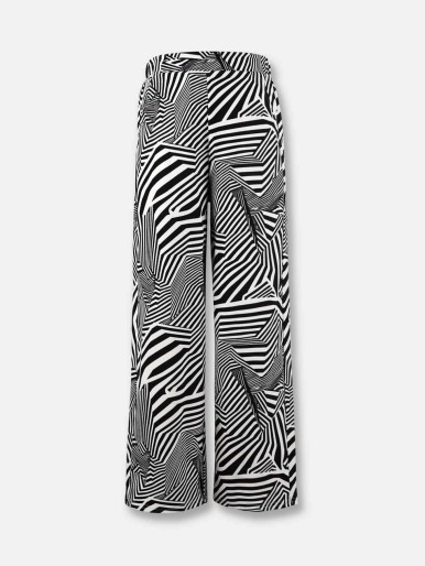 Girls Zebra Striped Wide Leg Pants