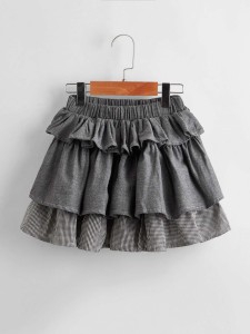 SHEIN Toddler Girls Layered Hem Skirt