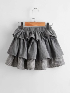 SHEIN Toddler Girls Layered Hem Skirt