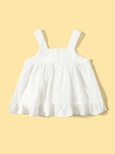 SHEIN Toddler Girls Tape Detail Ruffle Hem Tank Top