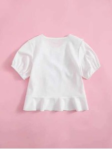 Ruffled double-breasted blouse for little girls