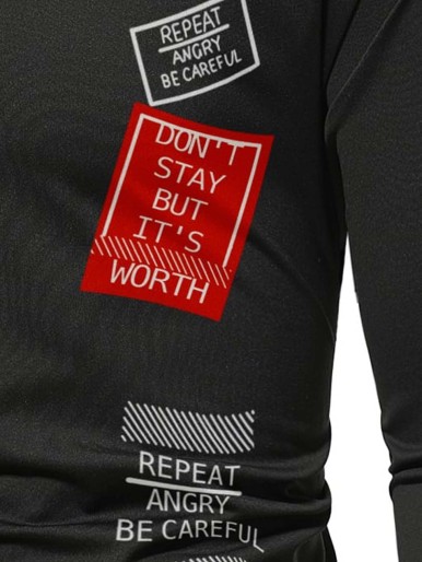 Men Slogan Graphic Sweatshirt