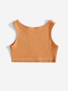 SHEIN Toddler Girls Slogan Graphic Two Tone Tank Top