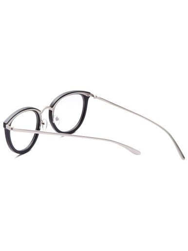 Matte Black Frame Silver Arm Glasses