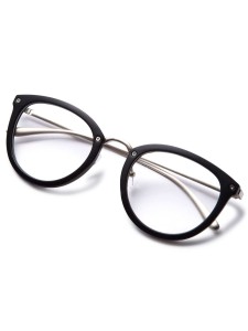 Matte Black Frame Silver Arm Glasses