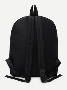 Slogan Ribbon Embroidered Backpack