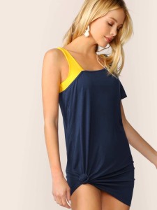 One Shoulder Longline Tee Without Bra