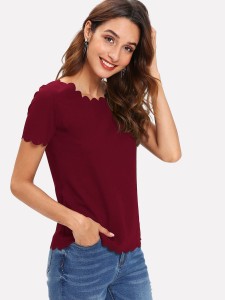 EMERY ROSE Scallop Edge Top