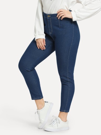 SHEIN Plus Contrast Stitch Skinny Jeans